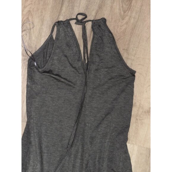 Socialite Womens Sleeveless Halter Jumpsuit Charcoal Grey Size S Made In USA - Picture 5 of 9